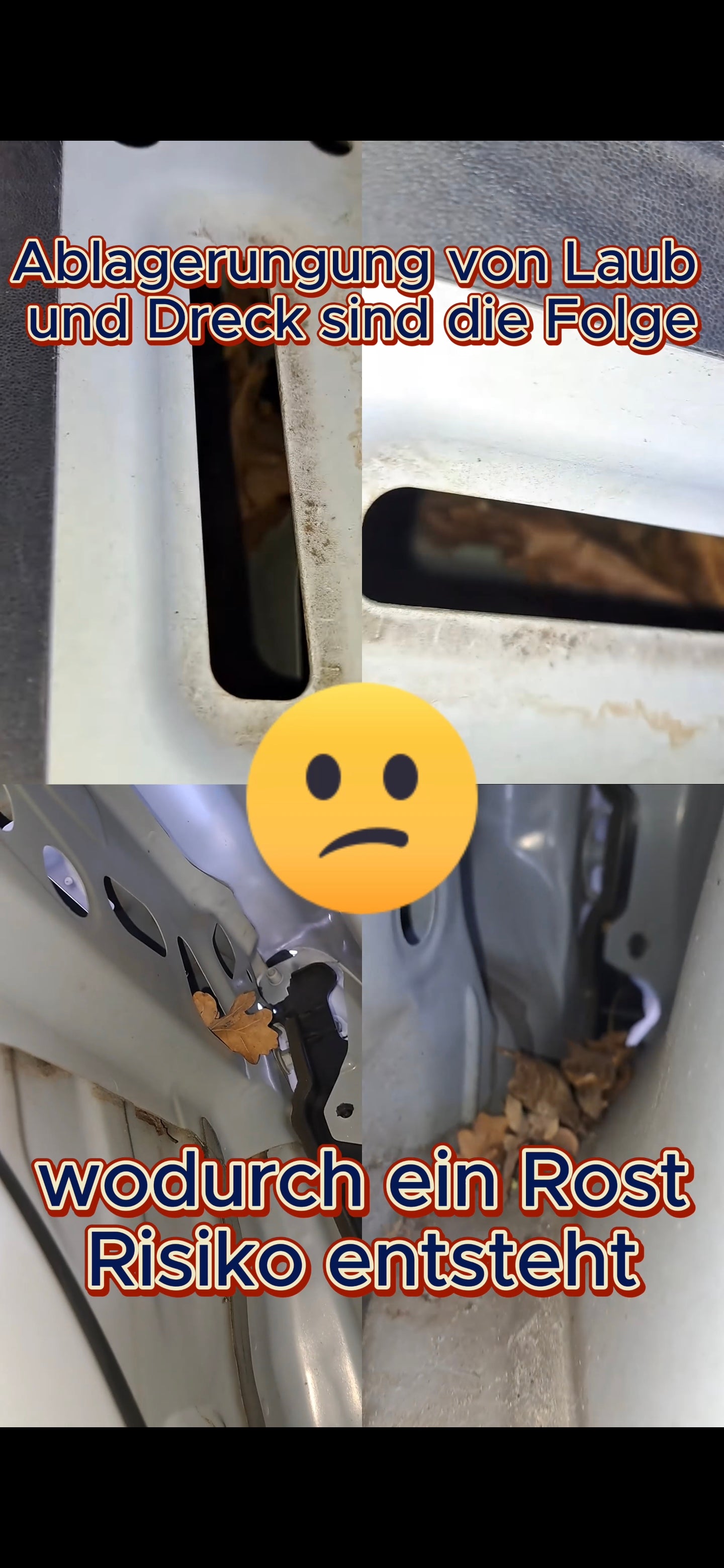 Dirt trap grille - for slot in metal structure in engine compartment side